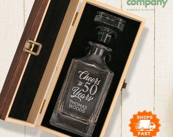 Carafe en verre de whisky personnalisée - Le cadeau parfait pour lui, cadeau de petit ami ou cadeau de mariage