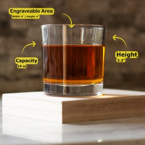 Cadeau personnalisé pour lui verre à whisky pour papa gobelet gravé, verre à whisky gravé pour grand-père ou papa, cadeau unique image 5