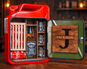 Handmade Jerry Can Mini Bar: Personalized Whiskey Gift Set