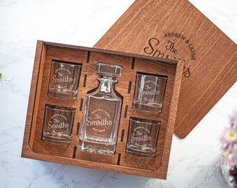 Carafe en verre à whisky personnalisée - Le cadeau parfait pour lui, un cadeau pour un petit ami ou un cadeau de mariage