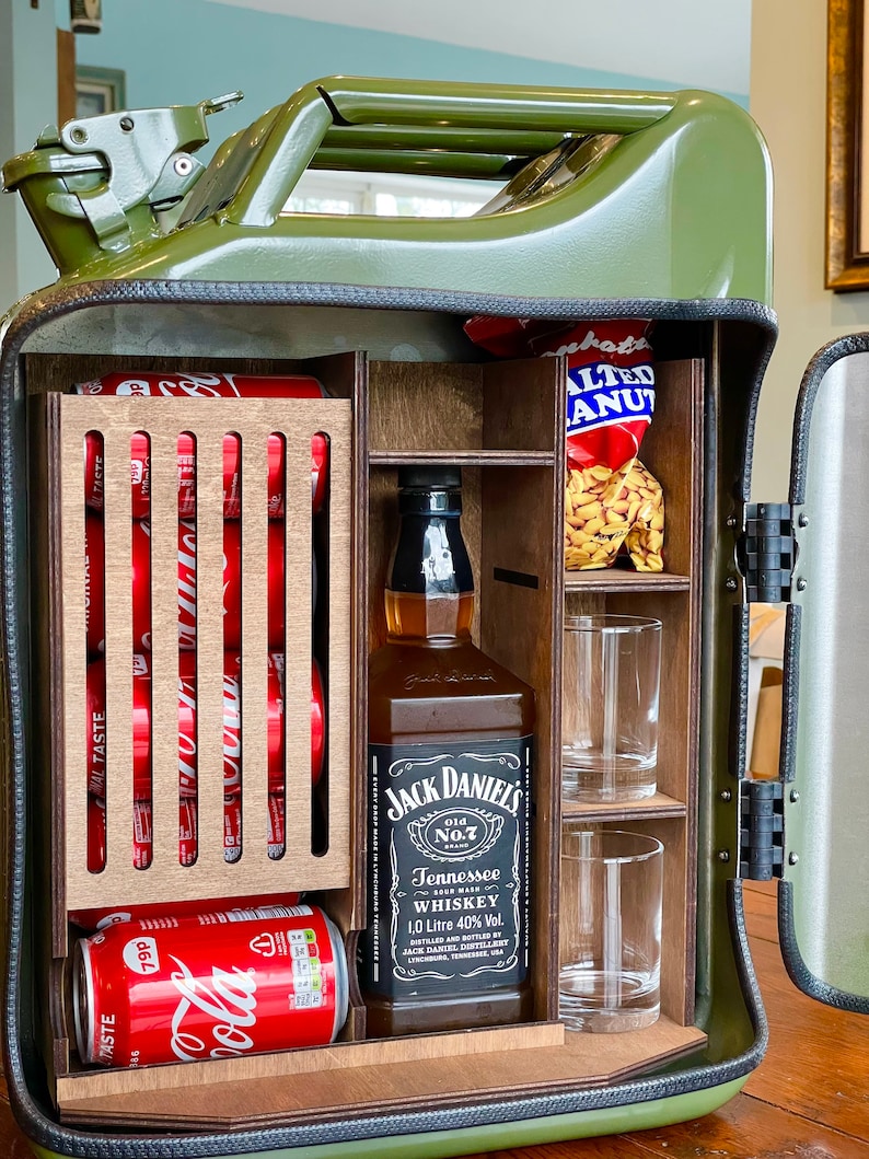 Gifts For Husband Fathers Day Anniversary Gift for Men Jerry Can Mini Bar Military Dad image 4