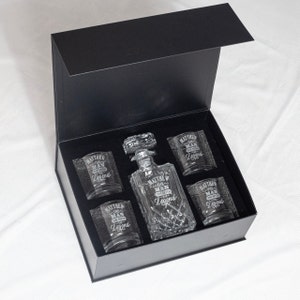 Personalisierte Whisky-Glas-Karaffe - Das perfekte Geschenk für ihn, Freundgeschenk oder Hochzeitsgeschenk, Vatertagsgeschenke