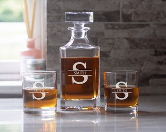 Carafe en verre à whisky personnalisée - Le cadeau parfait pour lui, un cadeau pour un petit ami ou un cadeau de mariage