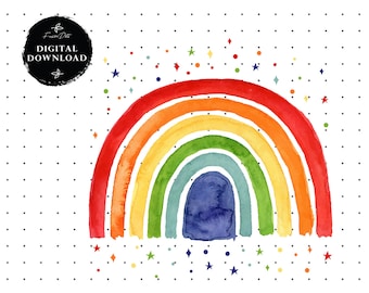 Rainbow Clipart Rainbows Pastel Digital Printable Clip Art Download png