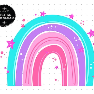 Rainbow Clipart Watercolor Pastel Clipart Clip art Rainbow Digital Sublimation Shirt Design Digital Download Commercial Use