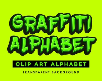 Green Graffiti Alphabet Clip Art Letters Graffiti Graffiti Clipart Png Files Digital Paper