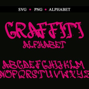 SVG Graffiti Alphabet Clip Art, Alphabet SVG Font, Graffiti digital, Letters Graffiti, Digital download