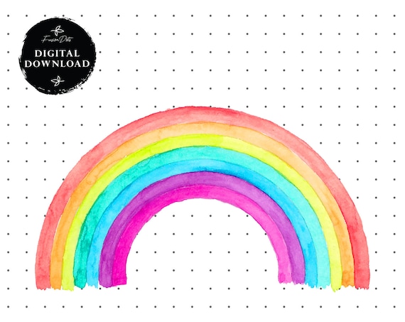 Download Rainbow Clipart Rainbows Pastel Digital Clip Art Illustration Etsy