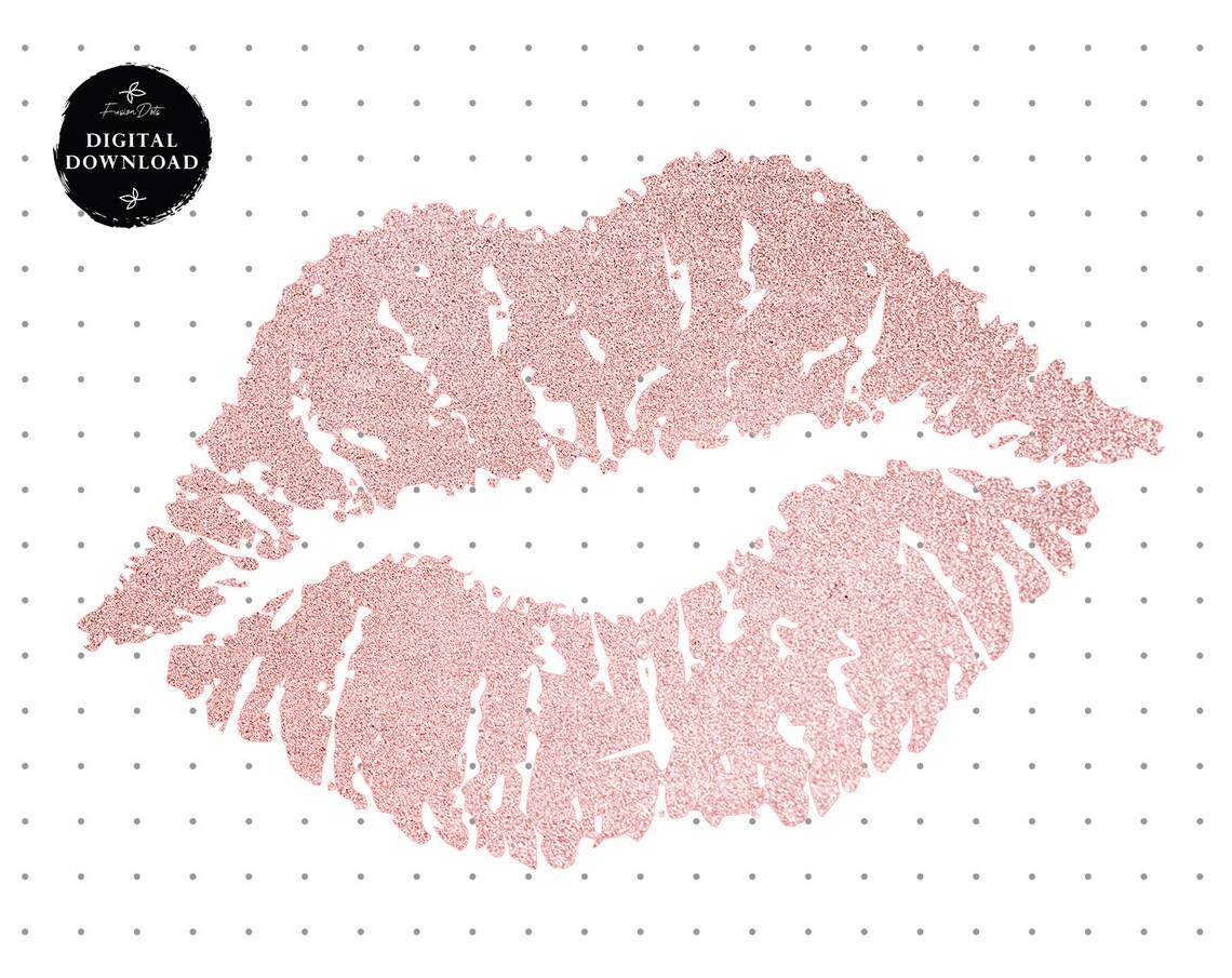 Lip Clip Art Png Rose Gold Glitter Clipart Lips Clipart - Etsy