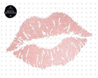 Lip Clip Art Png, Rose Gold Glitter Clipart Lips, Clipart Lips, Png Lips Clipart, Glitter Design Sublimation PNG File Digital Download