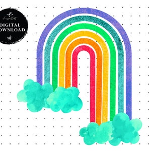 Blue Rainbow Clipart Bundle Rainbows Pastel Digital Clip Art illustration Sublimation designs rainbow shirt design
