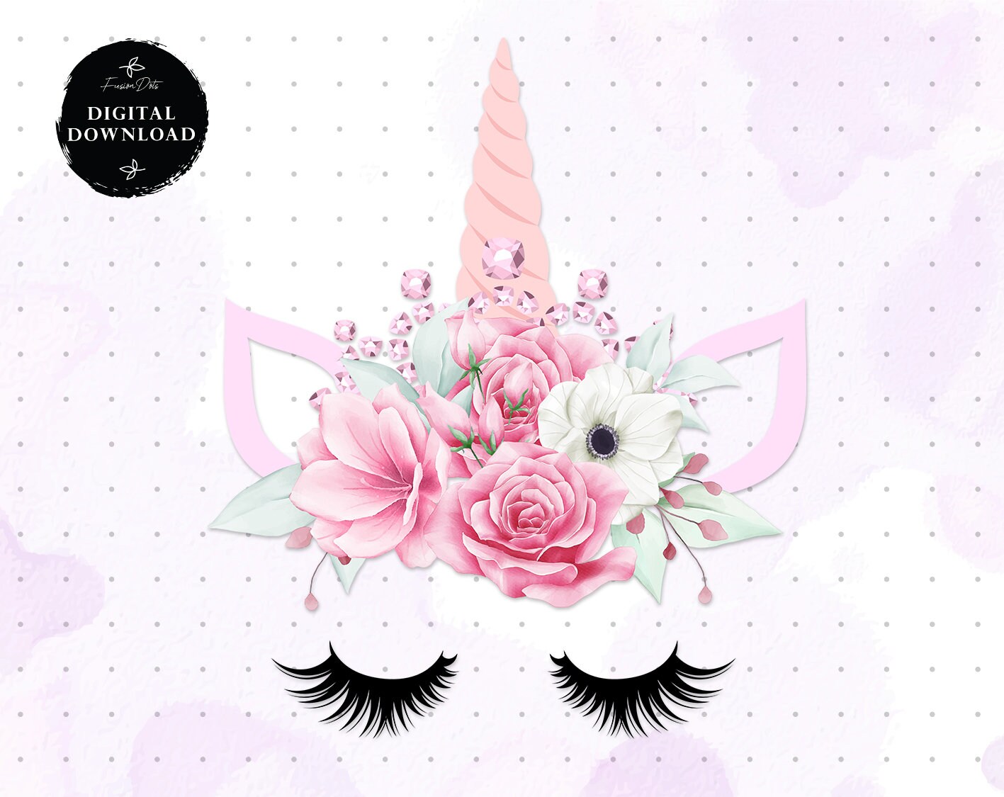 pink horn unicorn png unicorn head with flowers sublimation design download commercial floral clipart png printable scrapbook graphics prints art collectibles spinesources org