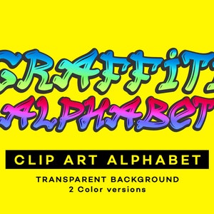 Graffiti Alphabet Clip Art Letters Graffiti Digital Clipart 2 Colors