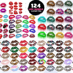124 Lips Clipart Bundle, All Shop Lips Sublimation PNG, Lips PNG, Sublimation Designs Tshirt, Clipart PNG, Commercial Use, Digital File