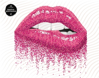 Dripping Lips Clipart Png Lips Clipart Dripping png Printable Sparkling lips Clipart Pink sexy lips digital download