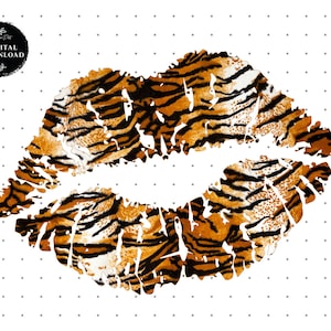 Clipart Leopard Lippen, Leopard Sublimation, Leopard Print Clipart, Tiger Muster, digitale ClipArt Lippen, Lippen Leopard, Sublimation Download