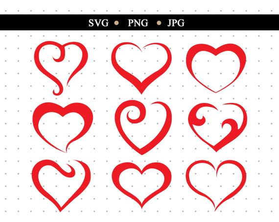 Doodle Heart SVG Bundle: Valentine's Day Cut Files (Digital Download)