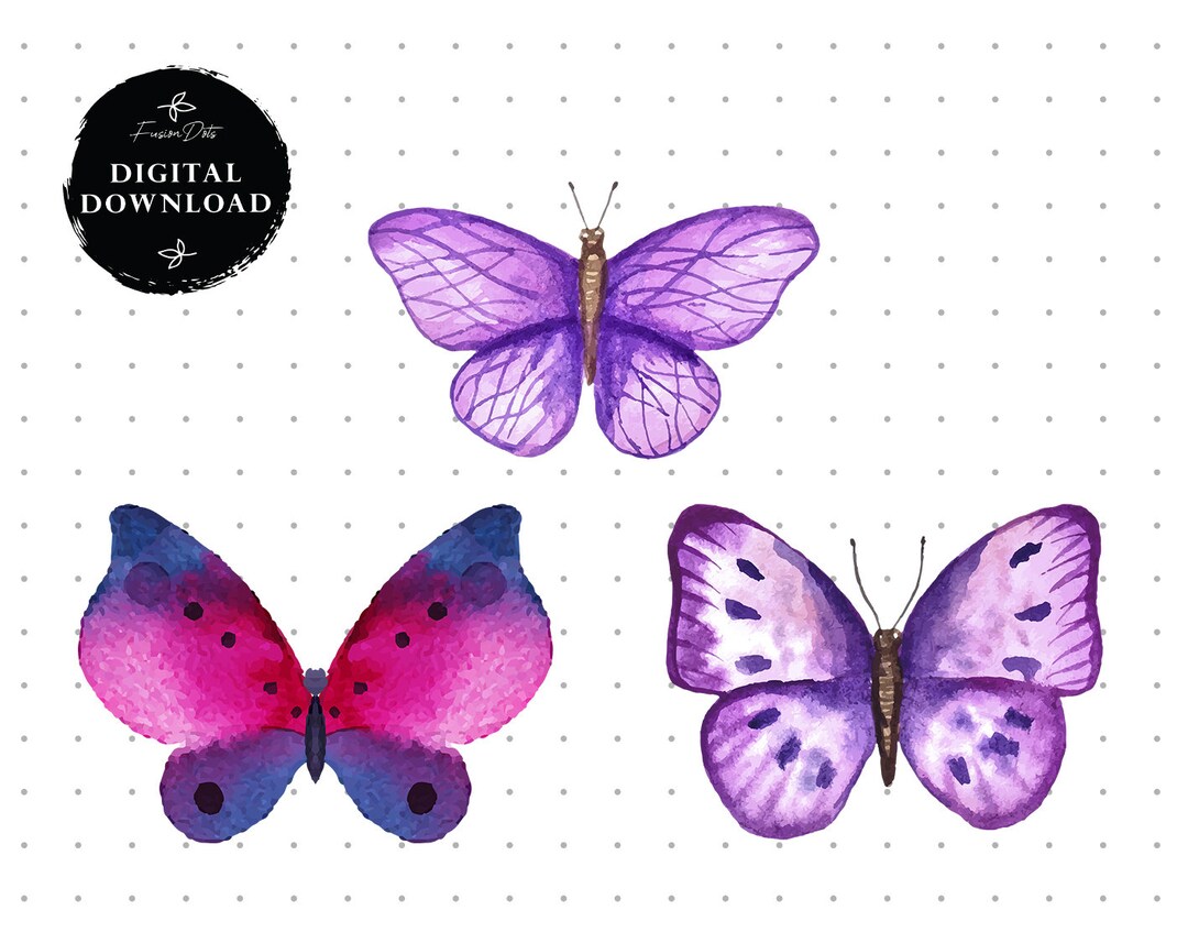 Butterfly Clip Art Png Bundle Pastel Butterflies Clip Art Etsy