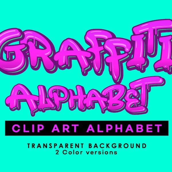 2 Color Graffiti Alphabet Clip Art Letters Graffiti Graffiti Clipart Png Files Digital Paper