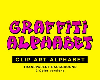 Graffiti Alphabet, Graffiti Clipart PNG -  Digital Download