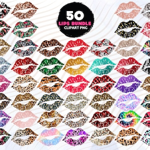 50 Lips Clipart Bundle, Lips Sublimation PNG, Lips PNG, Clipart Handmade PNG, Sublimation Designs Tshirt, Commercial Use, Digital Download