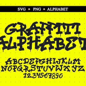 Graffiti Alphabet SVG Font Alphabet Digital Download