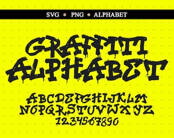 Graffiti Alphabet SVG Font Alphabet Digital Download