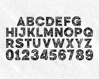 Grunge Distressed Font SVG, Vintage Alphabet (Digital Download)