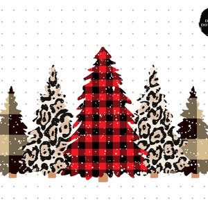Check Plaid Christmas Tree Clipart, Merry Christmas PNG, Christmas Sublimation, Design Christmas Shirt, Leopard Png, Instant download
