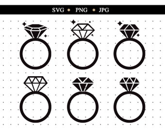 Diamond Ring SVG Design - Diamond Svg Files for Cricut - Diamond Ring Bundle Svg - Digitaal downloaden