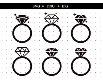 Diamond Ring SVG Design - Diamond Svg Files for Cricut - Diamond Ring Bundle Svg - Digital Download