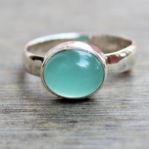 Aqua Chalcedony ring, handmade 925 sterling silver jewelry, gift for her, boho ring, Christmas jewelry, dainty jewelry, promise rings