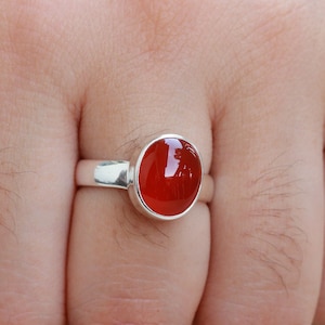 Carnelian Sterling Silver Handmade Jewelry, Gift for her, Natural red carnelian, unisex jewelry, couple rings, promise rings, free shipping