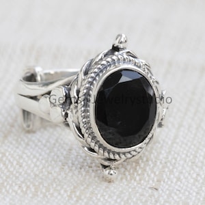 Black onyx Ring, Sterling Silver Jewelry, ready to ship Jewelry, Adjustable Rings, One ring fits all sizes, gift for her, Black onyx Jewelry