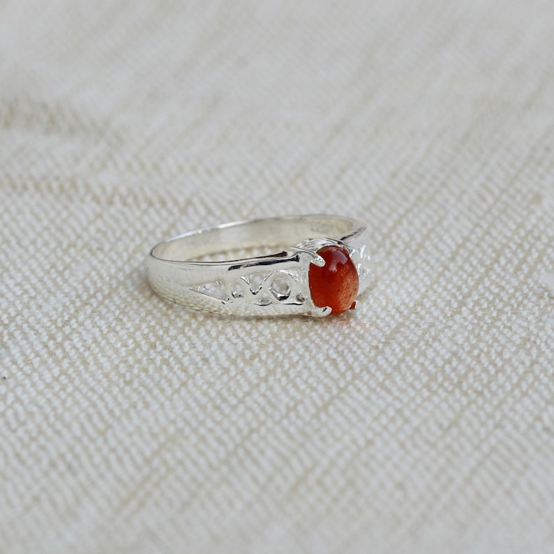 Sunstone Ring Natural Gemstone Jewelry 925 Sterling Silver Etsy