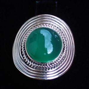 AAA Green Onyx 925 sterling Silver Ring, Gemstones Cabochons, Wedding Gift Ideas, Gift For Her, Statement Ring, Onyx Jewelry, bold jewelry