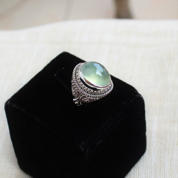 Buy Prehnite Sterling Silver Rings, Stone of Prophecy, Gift for 