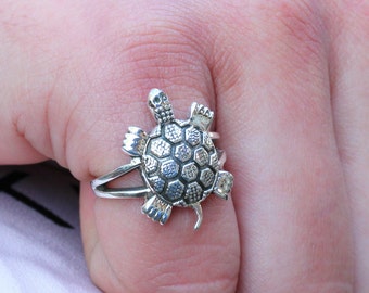 Turtle Ring, sterling silver rings, silver bands, Animal shape rings, silver accessories, light weight jewelry, promise rings, Turtle Rings