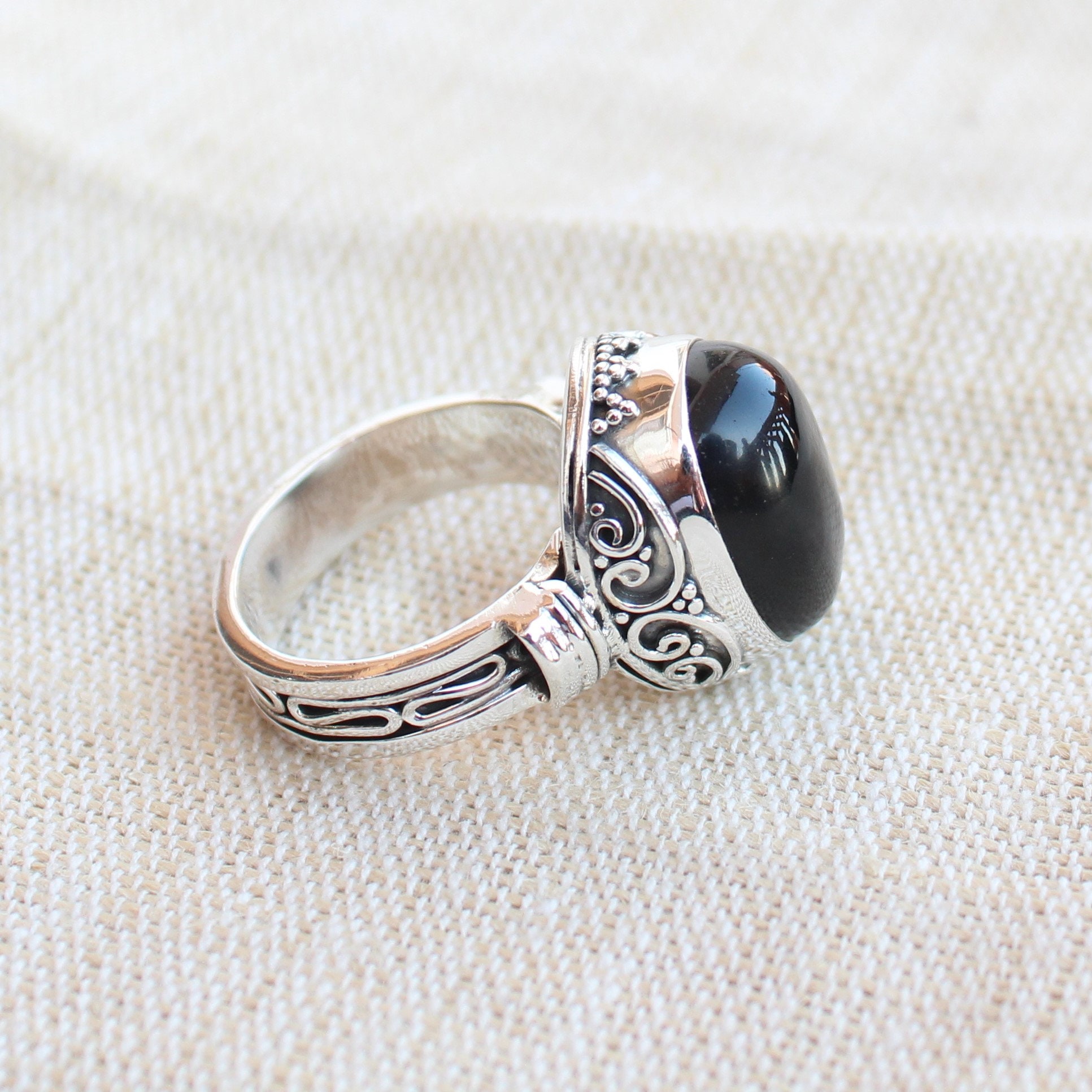 Black Onyx Sterling Silver Rings, Gift for Her, Natural Gemstone Jewelry, Evil Eye Protection Stone, Jewelry Gift, Statement Ring, Boho Ring - Etsy Black Onyx Sterling Silver Rings, Gift for Her, Natural Gemstone Jewelry, Evil Eye Protection Stone, Jewelry Gift, Statement Ring, Boho Ring - Etsy