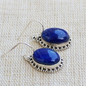 Lapis Lazuli Earrings, Handmade Jewelry, sterling silver, Natural Lapis Lazuli, Dangle drop earrings, Gift for her, ready to ship, Dangles