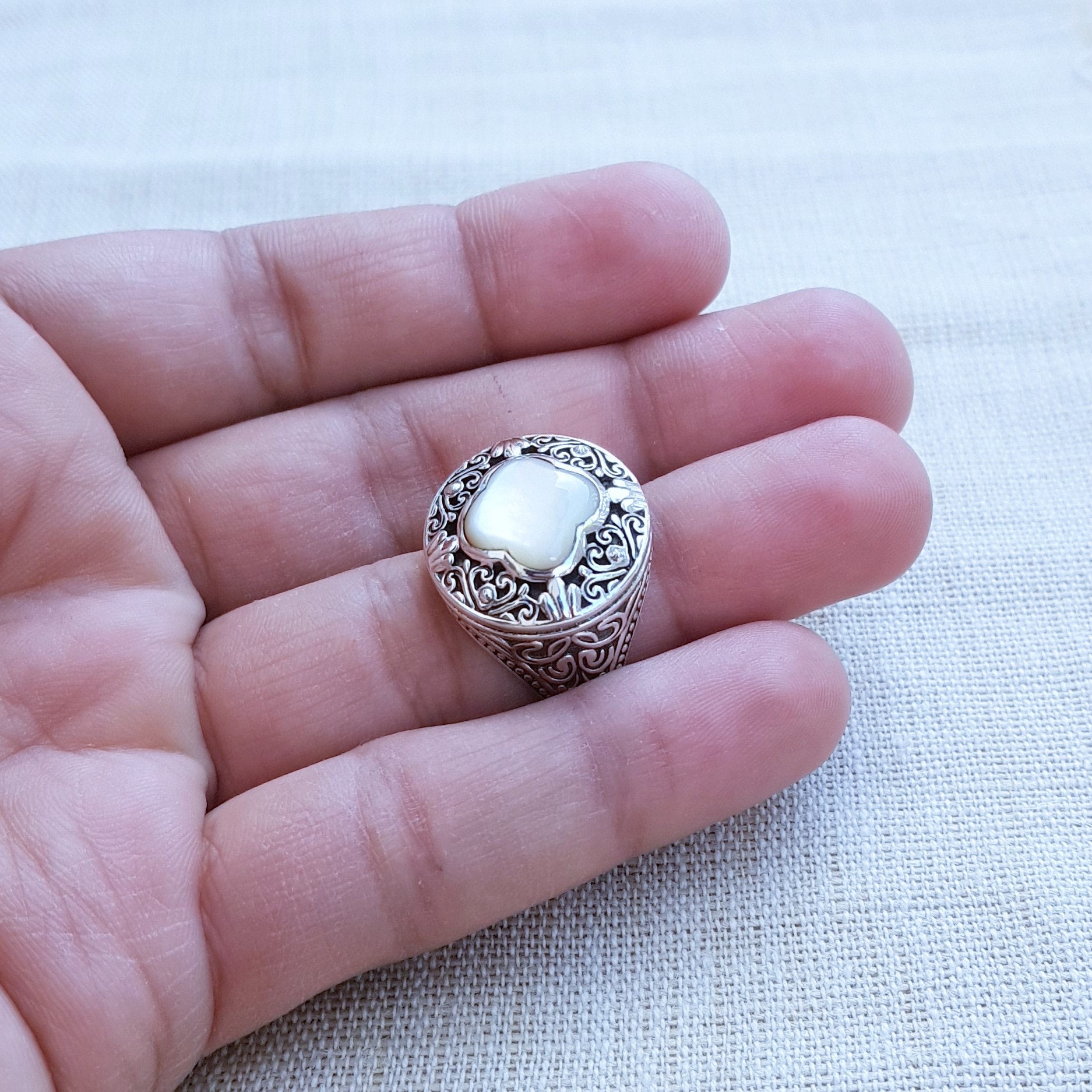 Pearl Ring Mens rings pearl Jewelry gift for her 925 Etsy