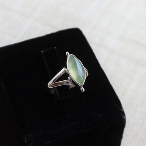 Prehnite sterling silver rings, stone of prophecy, gift for her, Natural Prehnite, anniversary gift, Thanksgiving Gift, Christmas Jewelry