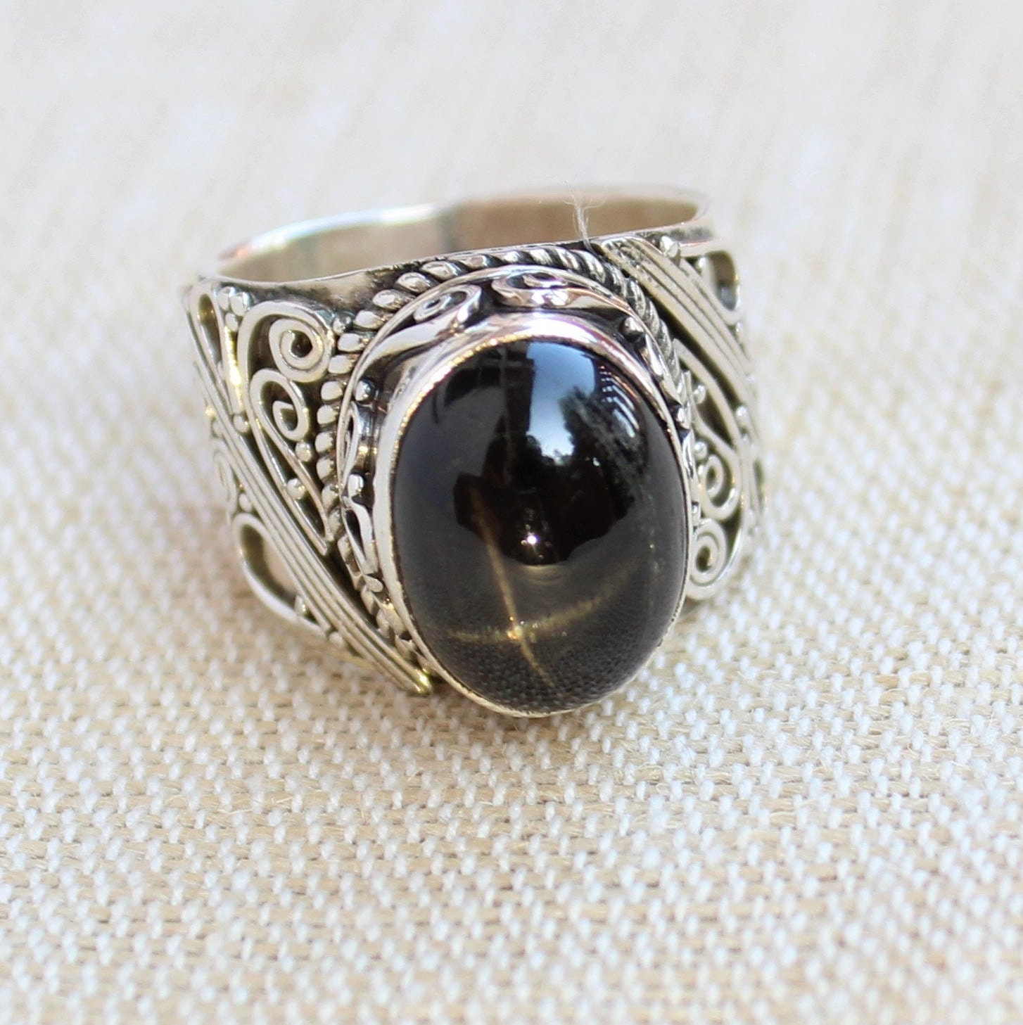 Black star diopside ring deals