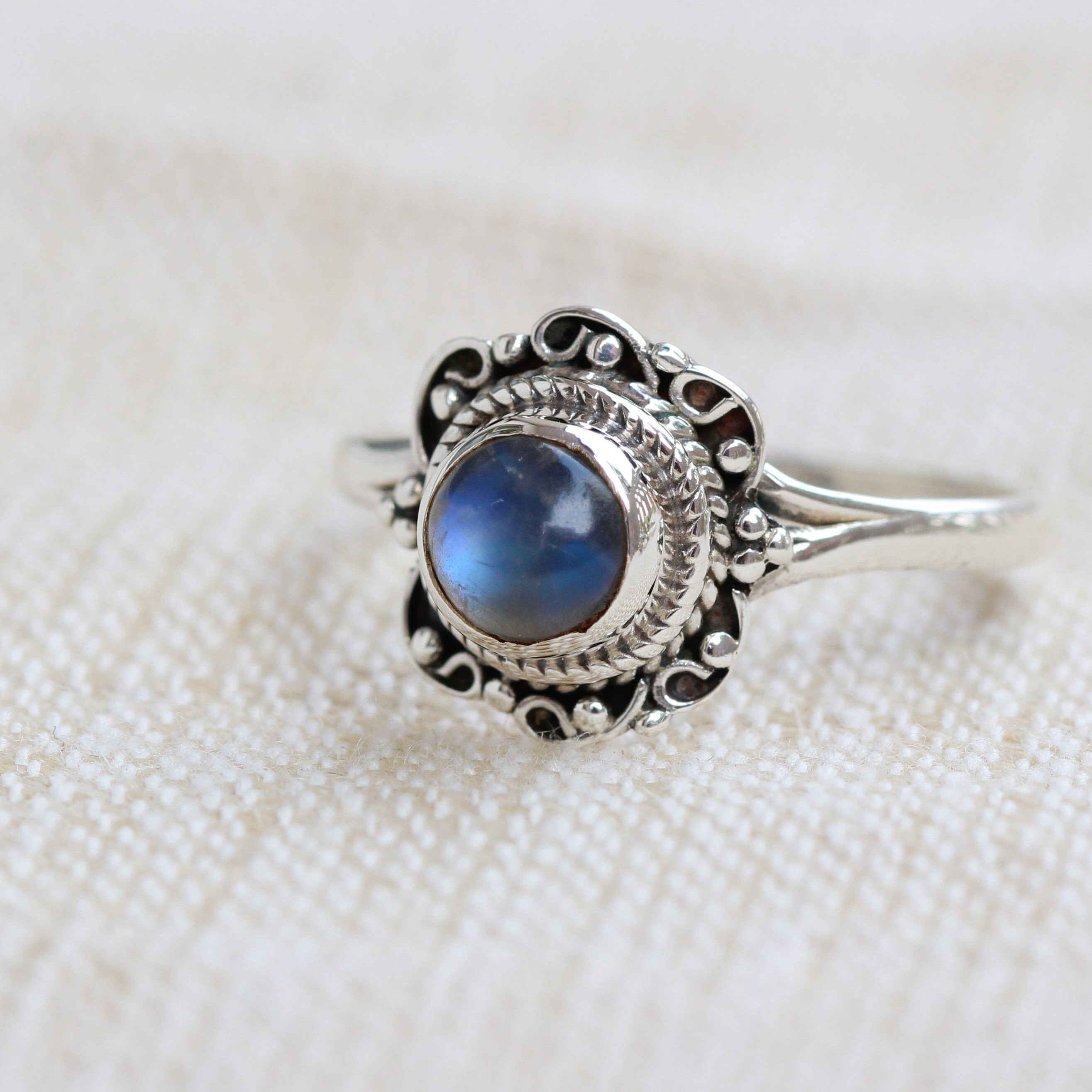 Moonstone Rainbow Ring
