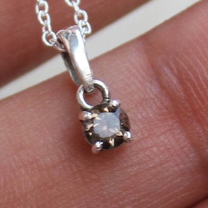 Smoky Quartz Charms, silver necklace, Sterling Silver handmade Jewelry, Gift for her, minimalist Jewelry, silver Charms, gemstone Pendants