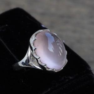 Rose Quartz Ring, designer Sterling silver handmade Jewelry, Gift for her, Natural Pink quartz, Statement ring, birthstone rings, boho rings