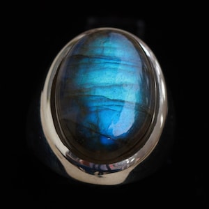 Labradorite ring, Mens Jewelry, Sterling Silver rings, Unisex Jewelry, Couple Rings, Statement Rings, anniversary jewelry, Blue Labradorite