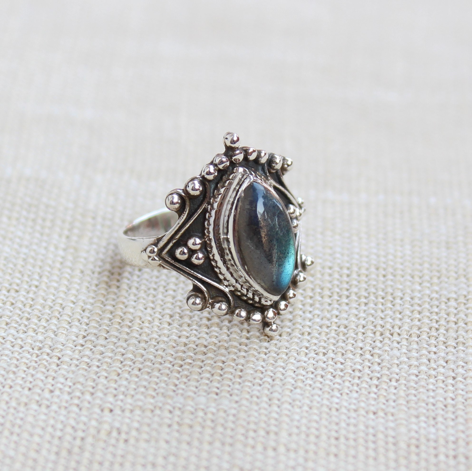 Labradorite Ring, Sterling Silver Labradorite Jewelry, Statement Rings ...