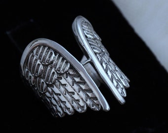 Sterling Silver Angel Wing Ring: Memorial Jewelry, Freedom Wings