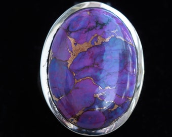 Paarse sterlingzilveren Mohave Turquoise ring: opvallende statementsieraden